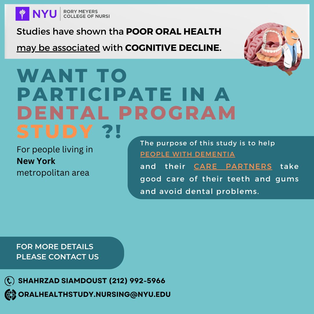 👉Studies have shown that POOR ORAL HEALTH may be associated with COGNITIVE DECLINE. The purpose of this study/ dental program is to help PEOPLE with DEMENTIA and their CARE PARTNERS take good care of their teeth and gums and avoid dental problems.#lewybody #helpfulinfo #dementia