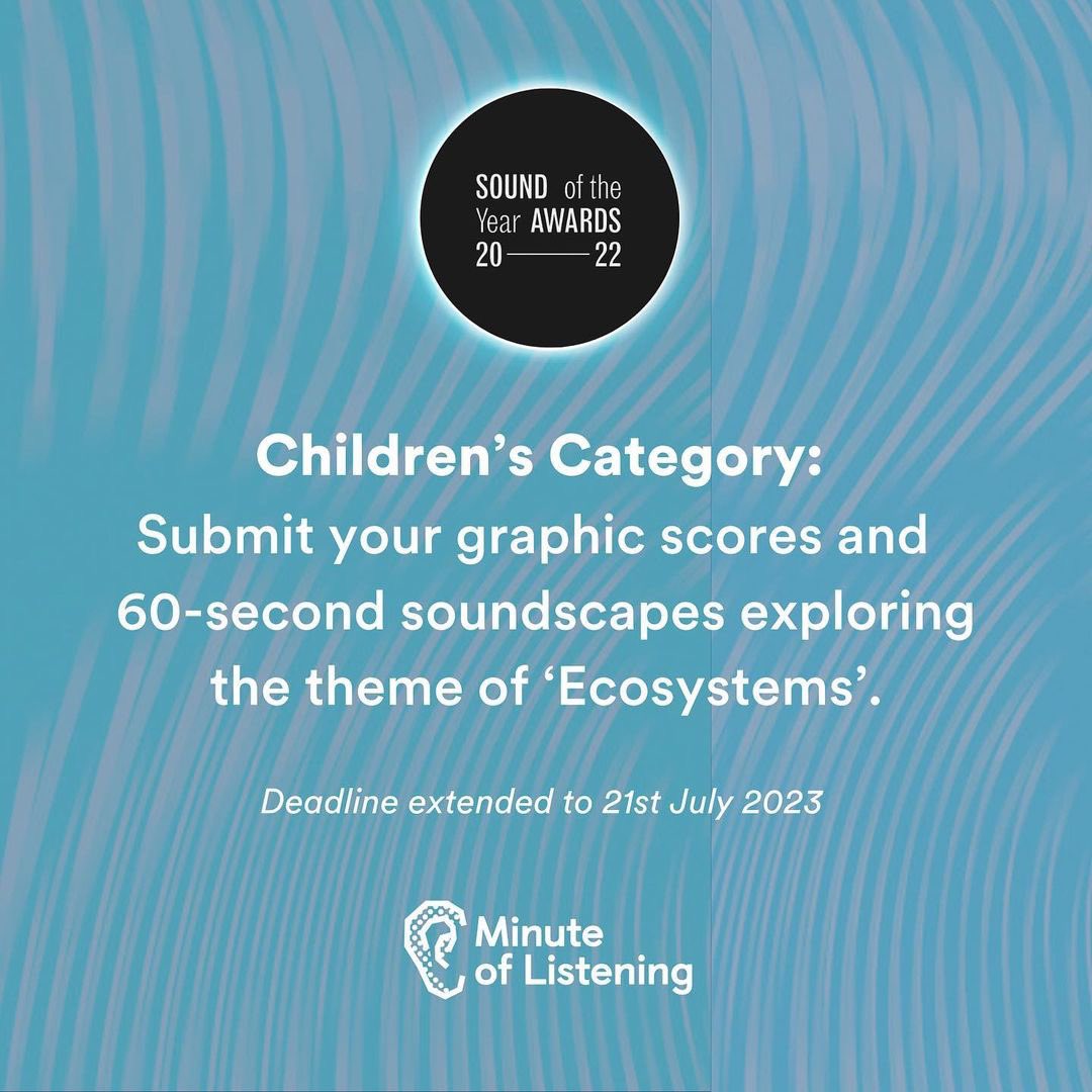 For this year’s partnership between Sound of the Year Awards &amp; @SoundandMusic’s Minute of Listening we are inviting children to create a graphic score &amp; submit their own 60-second soundscape exploring the theme of ecosystems 🪸 

📅 Submit before the 21st July