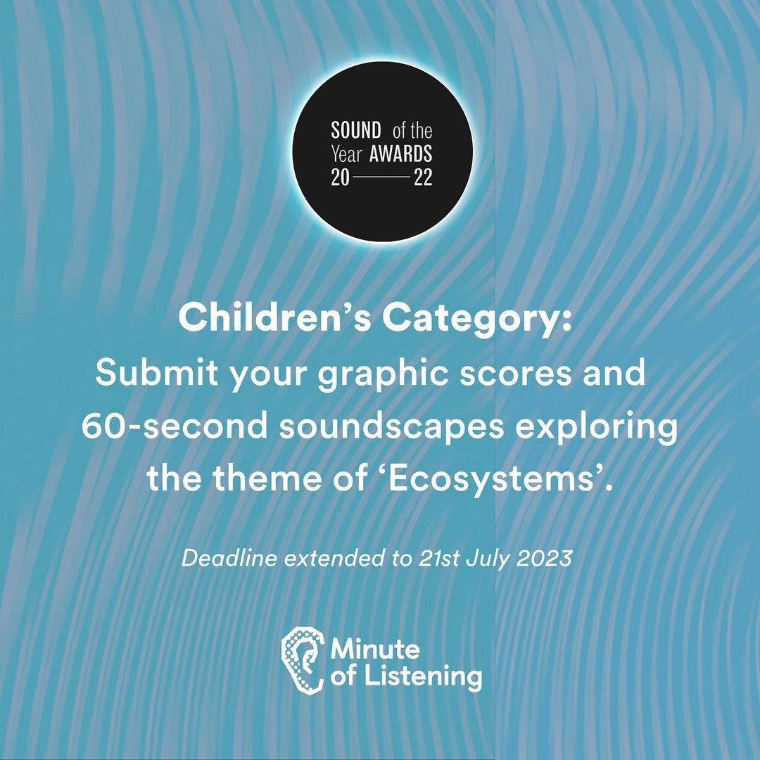 For this year’s partnership between Sound of the Year Awards & @SoundandMusic’s Minute of Listening we are inviting children to create a graphic score & submit their own 60-second soundscape exploring the theme of ecosystems 🪸 📅 Submit before the 21st July