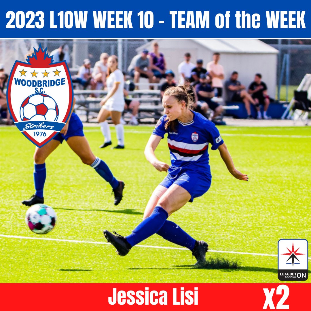 Congrats to our veteran striker Jessica Lisi on earning a spot in the Week 🔟 TEAM of the WEEK, for a SECOND time in this 2023 season❗️
•
•
@L1OWomens division has announced the (WEEK 10) L1OW TOTW! ⚽️

#TheBridge #L1OLive #WeComing 👀👊🏻