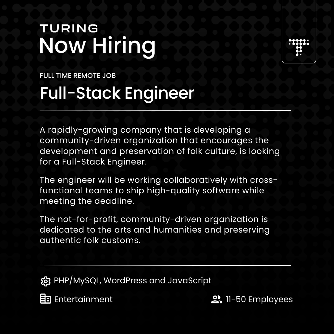Turing Community on Twitter: "Remote work is changing the world! Apply