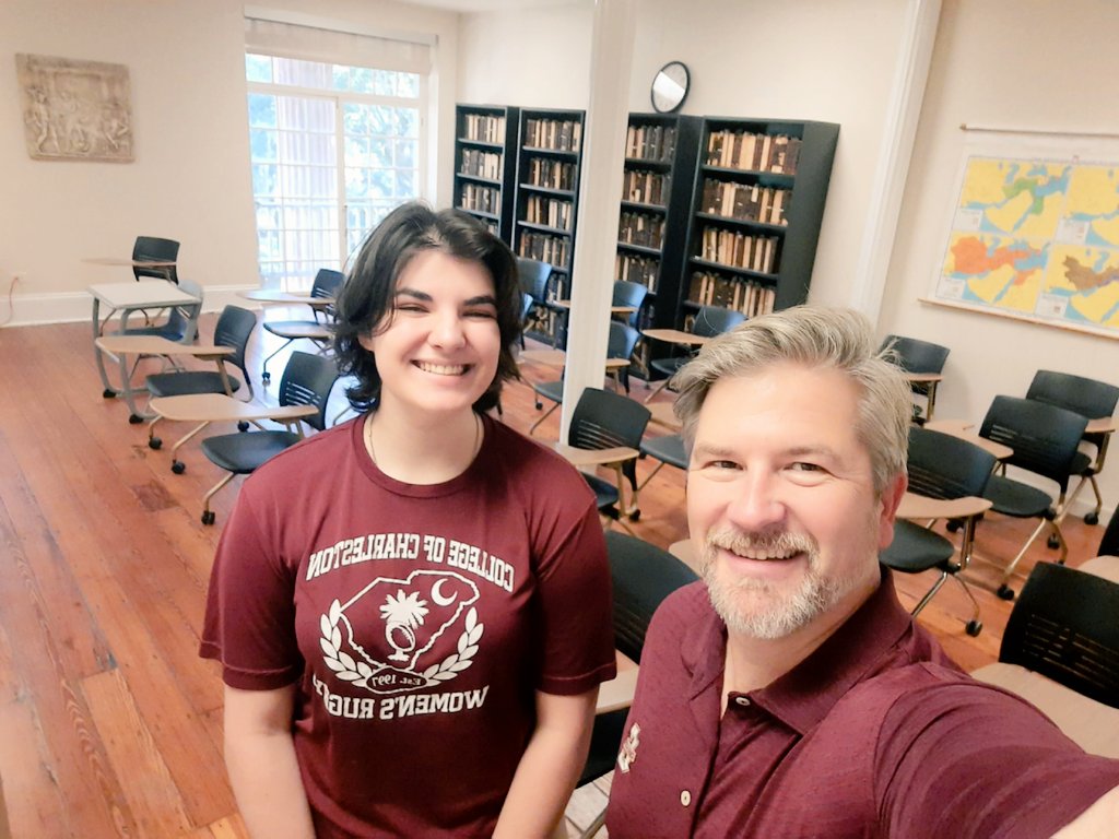 vandeldensa's tweet photo. Did you know that @CofC is home to the oldest, continuously used, active classroom in America? Sophia is a dual Classics/Biology major and gave me a tour today. For our upcoming STEM360 Pre-College Summer Program, we plan to bring the students during a break to check it out. https://t.co/WpVlrZ3oOX