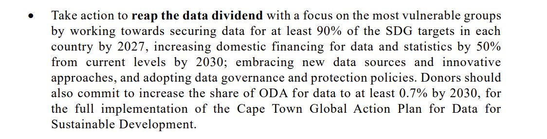 Momentum towards the Data Dividend is growing...and set to grow more. The story so far...

1. The UN Secretary General calls for countries to 'take action to reap the data dividend' in the SDG progress report in May <a href="/UNStats/">UNStats</a>  hlpf.un.org/sites/default/…