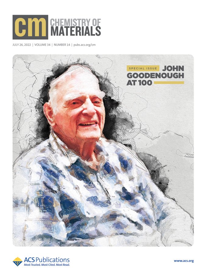 Chemistry of Materials (@chemmater) on Twitter photo "We were proud to feature a celebration of Professor Goodenough's scientific legacy in our special issue of <a href="/ChemMater/">Chemistry of Materials</a> last year, on his 100th birthday" - <a href="/ACSPublications/">ACS Publications</a>
Explore the collection here: pubs.acs.org/page/cmatex/vi… "We were proud to feature a celebration of Professor Goodenough's scientific legacy in our special issue of <a href="/ChemMater/">Chemistry of Materials</a> last year, on his 100th birthday" - <a href="/ACSPublications/">ACS Publications</a>
Explore the collection here: pubs.acs.org/page/cmatex/vi…