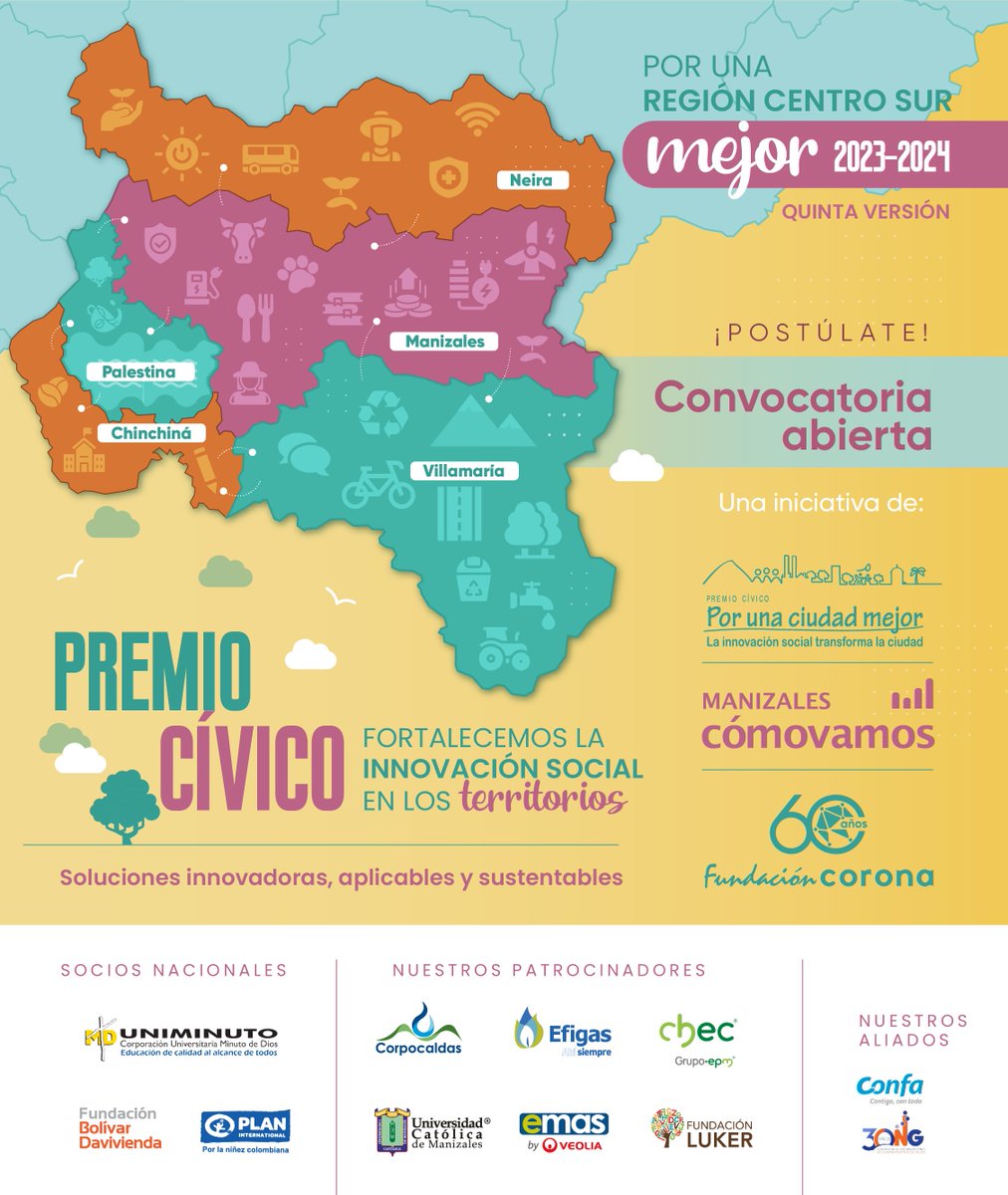 #SabíasQué en el #PremioCívico por una #RegiónCentroSur Mejor 2023-2024 se seleccionarán 50 organizaciones de las postuladas para avanzar en el proceso de formación, de las cuales se elegirán 12 como finalistas, para finalmente elegir las tres ganadoras del premio.