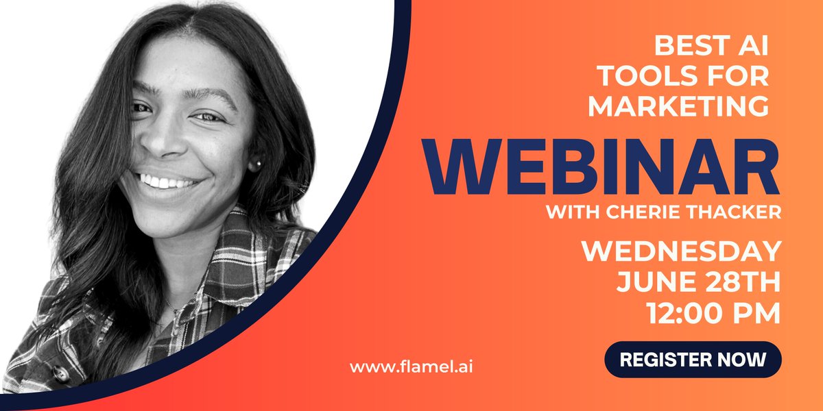 Join Cherie - <a href="/getflamel/">Flamel.ai</a>'s Marketing Manager as she goes over her top picks for AI tools to use in your marketing workflows.

Register Now ⤵️

app.session.com/flamel/The-Bes…