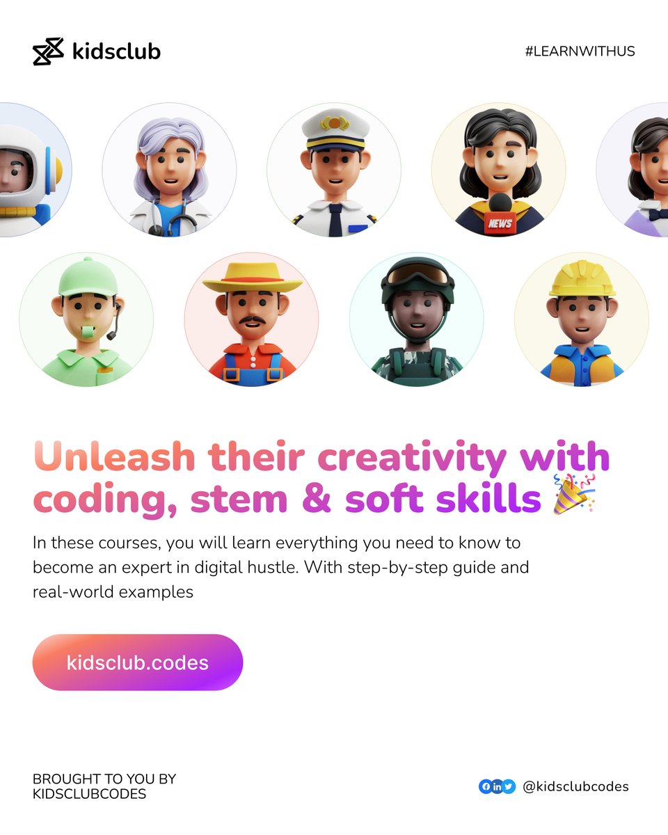 Let’s help you unleash your kids' potential by enrolling them in one of our courses. 🚀 

 Register your kids using the link on our bio. Make that move today.

#enrolyourchild #learnsoftskills #learncoding #stemprograms #stem#codeforkids#techkids #kidsclubcodes #techinnigeria