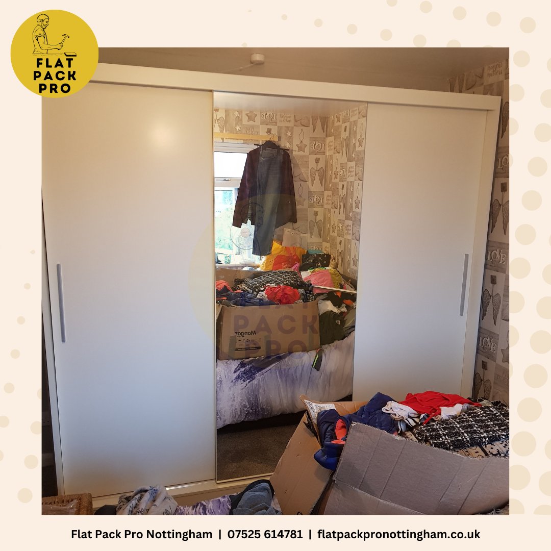 FlatPackPro's tweet photo. Wide Mirrored Sliding Door Wardrobe Flat Pack Furniture Assembly in Hockley, Nottingham

Need help with assembly? Visit 👉 https://t.co/59qUwp9ivC

#Nottingham #Derby #Leicester #Hockley #FlatPackProNottingham #FurnitureAssembly #MirroredWardrobe #FurnitureDesign #InteriorStyling https://t.co/63NoMbBb93