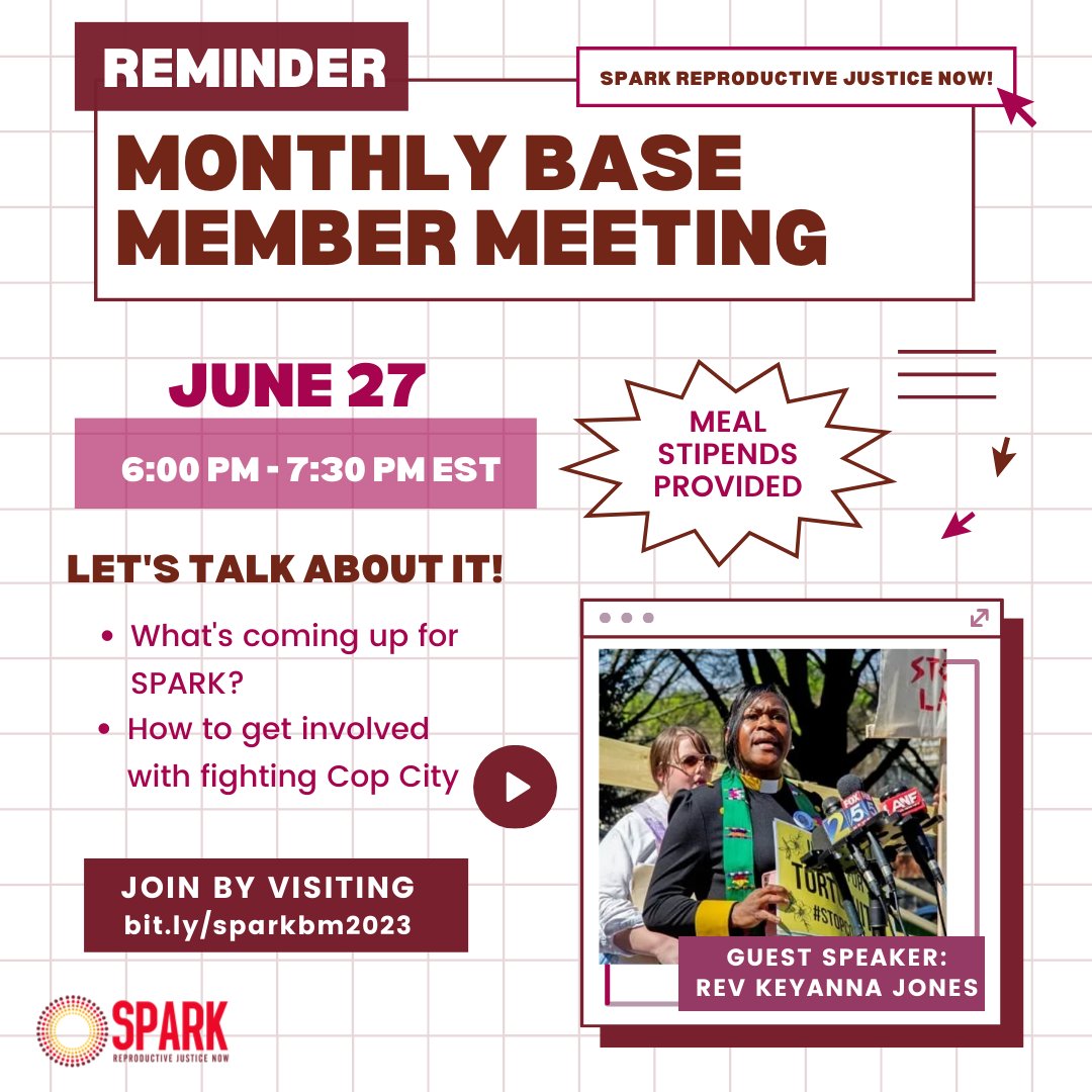 Join us for our June Base Member Meeting on June 27th at 6 PM EST. Join via Zoom by visiting bit.ly/sparkbm2023 We will be providing UberEats vouchers (only) while limited supplies last.