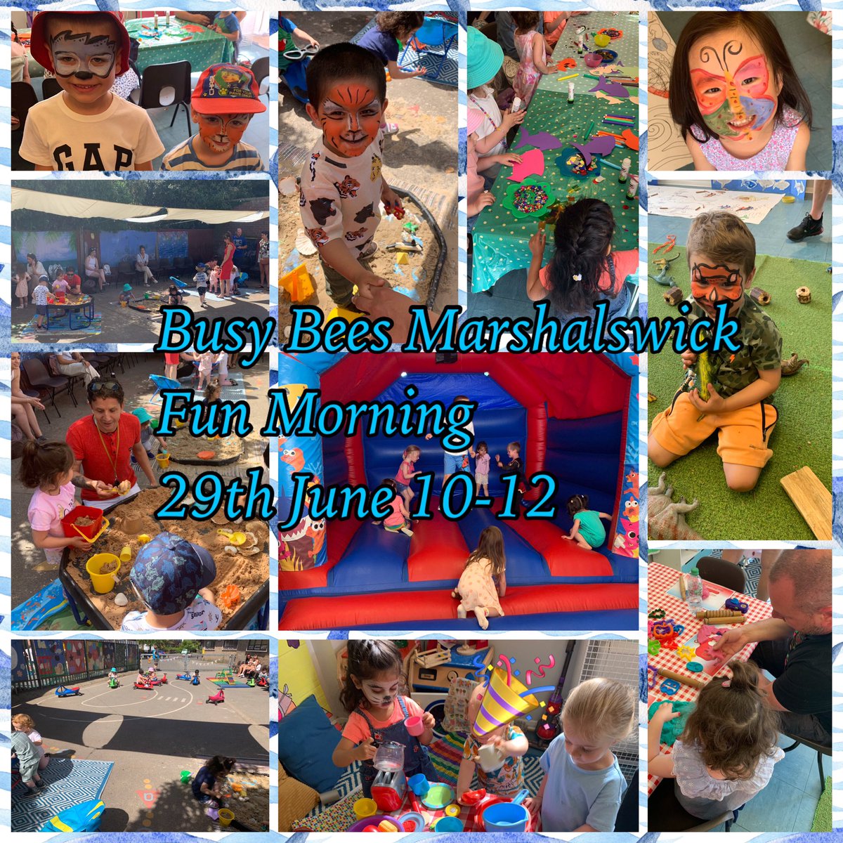 busybeesweb's tweet photo. 💖We are holding our annual open fun morning on Thursday from 10-12 🎨Activities include face painting, bouncy castle, didi cars, crafts and messy play and refreshments☕️🍰Come along and join in the fun🎉https://t.co/O1I92J7SGG https://t.co/GMM0XL7mMY