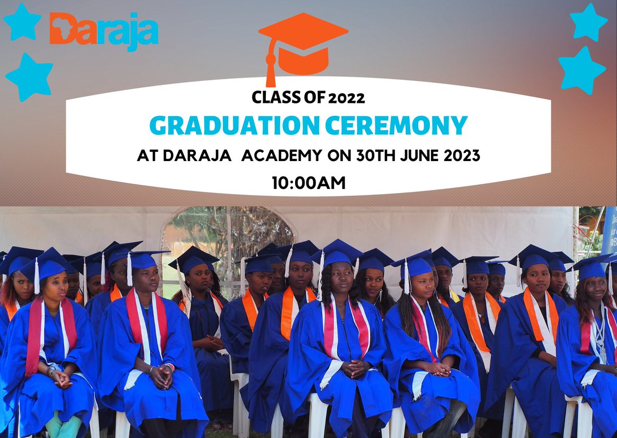 Counting days until our girls toss the caps and embrace the future!
Join the Class of 2022 as they celebrate their hard-earned achievements in our upcoming graduation event.

#DarajaGirls #GirlsEducation #GirlPower #Empowerment #Education #school #nonprofit #Kenya #ClassOf2022