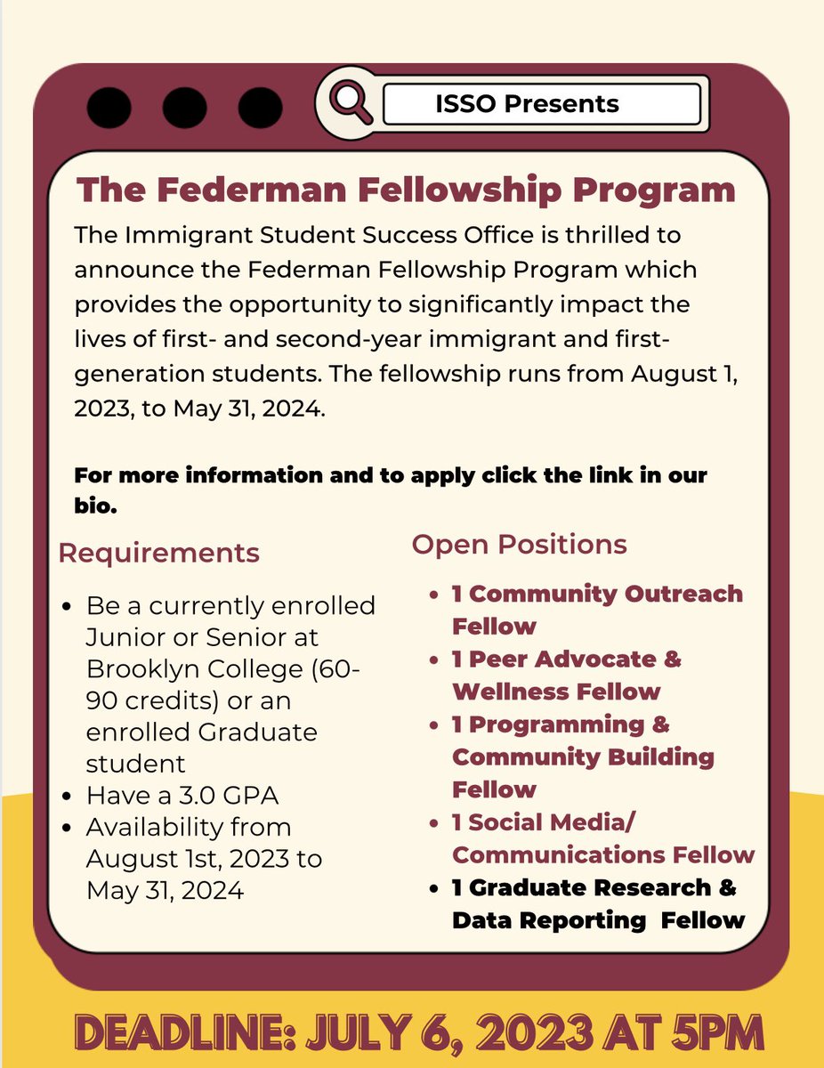 Brooklyn College Immigrant Student Success Office tweet media