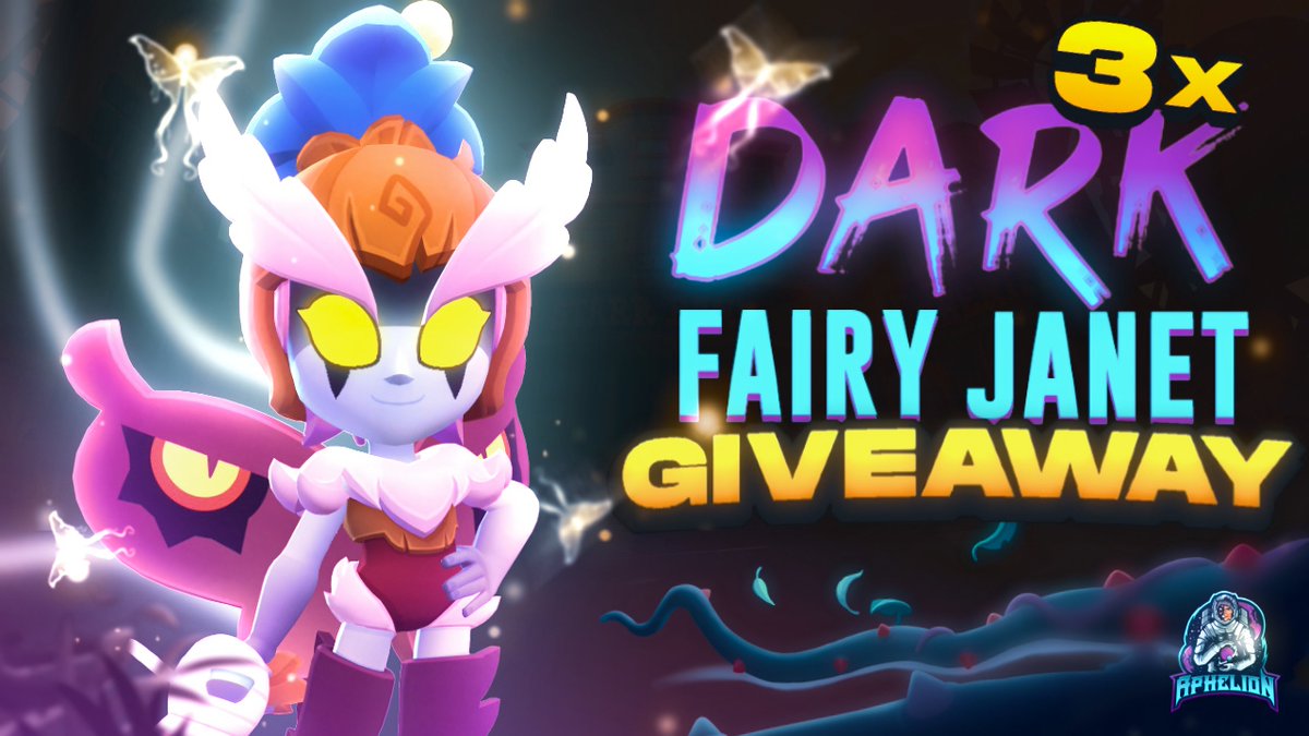 🧚‍♀️Dark Fairy Janet Giveaway 

Prize: 3x Dark Fairy Janet Skin
($10 x 3 via PayPal)

To Enter:
👤Follow: <a href="/APHeSports/">Aphelion eSports</a>
🔁Like &amp; Retweet this post
🔗Tag 2 friends below

🗓️Draw: Sunday, July 2nd
#DarkFairyJanetGiveaway #BrawlStars