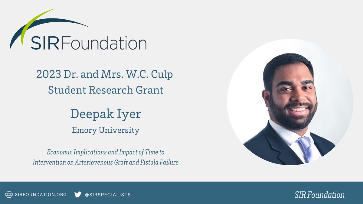 BimitLab's tweet photo. Congratulations to our Research Fellow @d_iyer7 on his Student Research Grant from @SIRFoundation with mentors at @EmoryRadiology @EmoryIRad with mentors @jdprologo @johntmoon @ZachBercuMD @angiowoman @hanssenli. Excited to see your work in arteriovenous interventions! https://t.co/S6QEODtrRo
