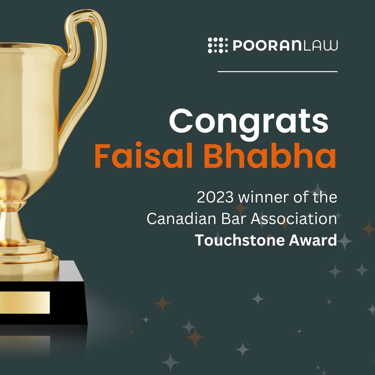 PooranLaw - Lawyers and Advocates for Inclusion (@pooranlawpc) on Twitter photo Congrats <a href="/BhabhaFaisal/">Faisal Bhabha</a> on receiving the 2023 <a href="/CBA_News/">Canadian Bar Assoc.</a> Touchstone Award. A well-deserved recognition for your work on promoting equality in the legal community in Canada. <a href="/pooranlawpc/">PooranLaw - Lawyers and Advocates for Inclusion</a> is proud to support your efforts on improving the rights of people with disabilities. Congrats <a href="/BhabhaFaisal/">Faisal Bhabha</a> on receiving the 2023 <a href="/CBA_News/">Canadian Bar Assoc.</a> Touchstone Award. A well-deserved recognition for your work on promoting equality in the legal community in Canada. <a href="/pooranlawpc/">PooranLaw - Lawyers and Advocates for Inclusion</a> is proud to support your efforts on improving the rights of people with disabilities.