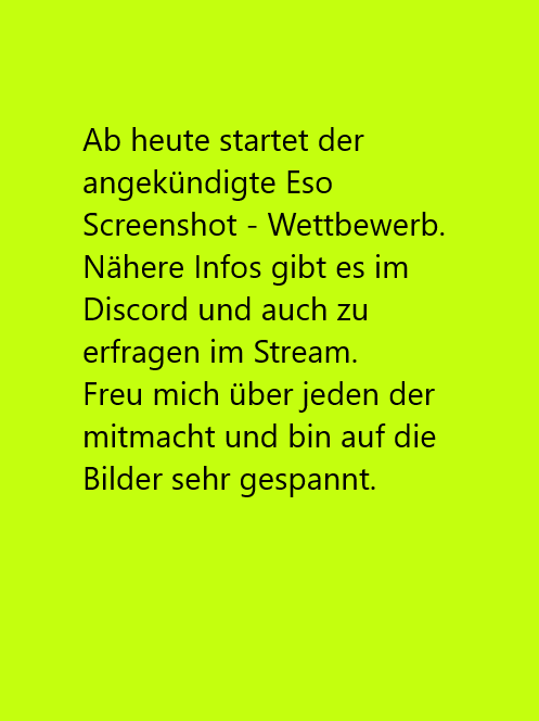 wuchtdrescher's tweet photo. Der Eso Screenshot - Wettbewerb ist gestartet. Siehe Bild 

#twitchtv #twitchstreamer #TwitchAffliate #JustChatting #smallstreamers #twitch #gportalede #funcom 
#esostreamteam 
https://t.co/AYn0FoUBJ9 https://t.co/VmnubrNE47