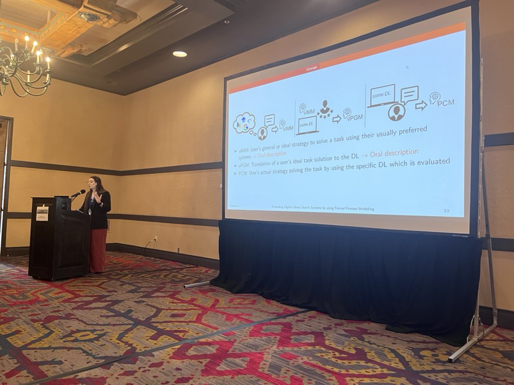 Christin Katharina Kreutz is presenting "Evaluating Digital Library Search Systems by using Formal Process Modelling"

#JCDL2023

Pre-print: arxiv.org/abs/2304.11651