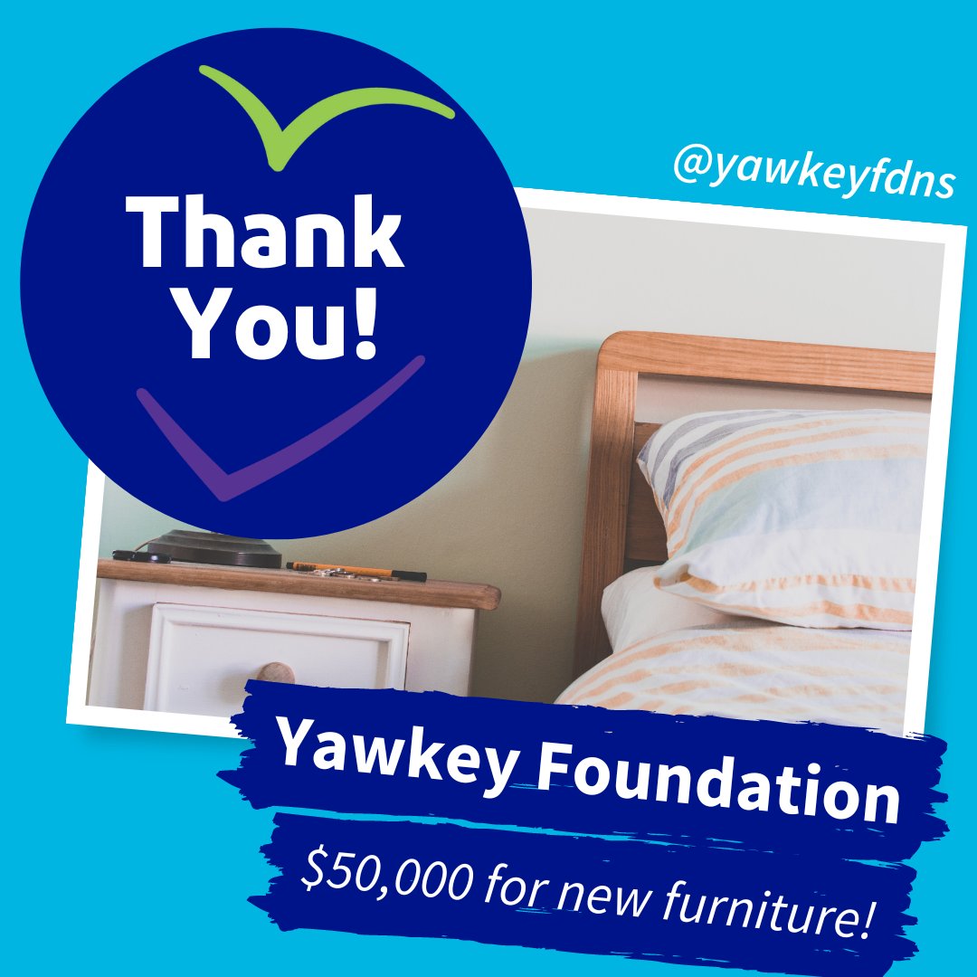 Huge thanks to @YawkeyFdns for $50K for new furniture throughout our residential program! From stylish beds, to comfy couches, to outdoor tables and chairs, residents will have furniture that helps them welcome family and feel at home. #FamilyForEveryone #FosterCare
