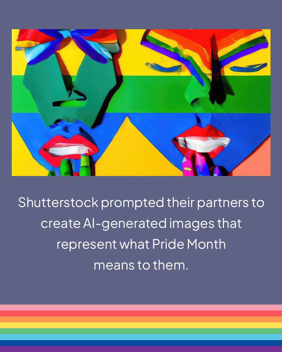 taggermedia's tweet photo. Tagger's Professional Services partnered with @Shutterstock to help power the strategy and ideation behind their campaign to support the debut of their AI Image Generator as a tool to create one-of-a-kind images for this year's #PRIDE Gallery. https://t.co/jxT053bdzn