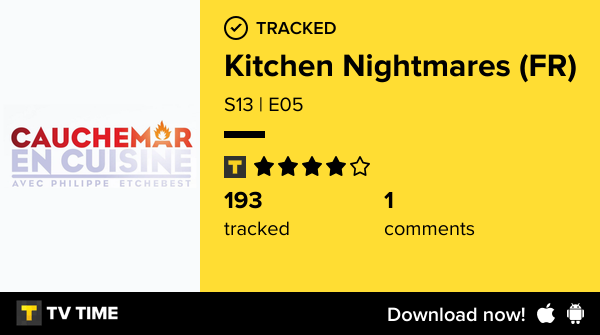 Caroperle24's tweet photo. Je viens de regarder l'épisode S13 | E05 de Kitchen Nightmares (FR) ! #cauchemarencuisine  https://t.co/L0rEcO2ZQI #tvtime https://t.co/E51mpB5zdF