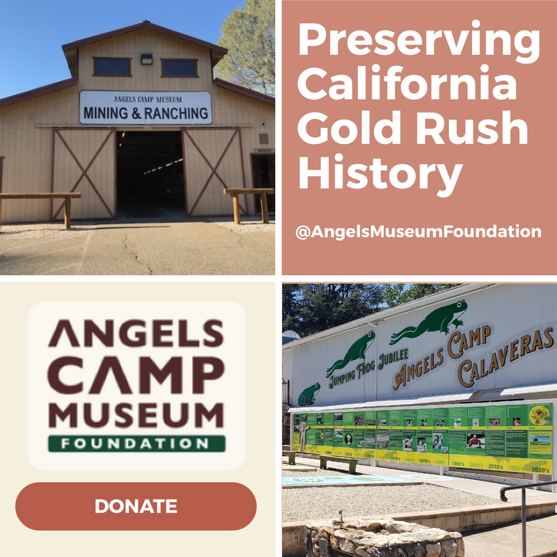 AngelsMuseum's tweet photo. The Angels Camp Museum Foundation raises funds to support the Museum and inspire the future generations. Donate today to secure your tax deductions for next year and help us preserve history, for the future! https://t.co/1GLoJSapdH https://t.co/vOH01FdUYm