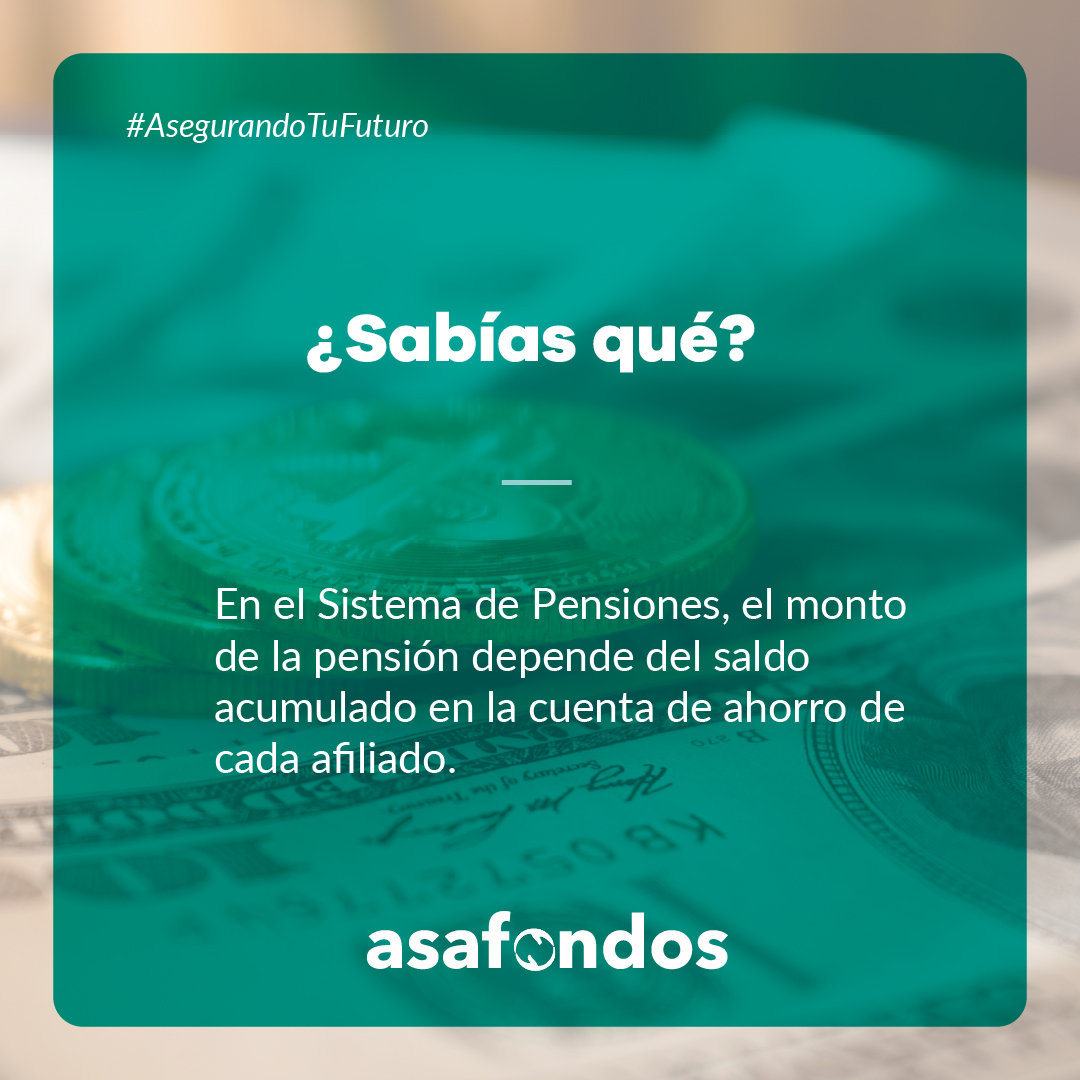 asafondos's tweet photo. ¡Mientras más ahorres, tu pensión será mejor!🤩
La pensión al jubilarte dependerá de cuánto hayas ahorrado durante tu vida laboral.
Si deseas hacer aportes voluntarios a tu cotización, puedes hacerlo y estarás construyéndote un mejor futuro💪.
#Asafondos #Pensiones #ElSalvador https://t.co/G5PvEdWCLL