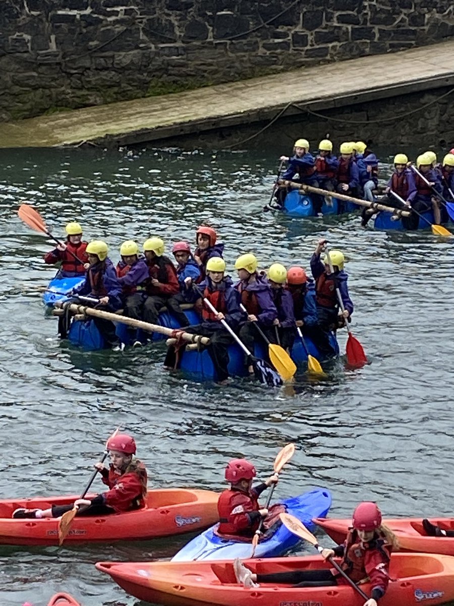 Raft building for everyone this afternoon. We are so proud of the team work on display. #raft #teamwork #challenge