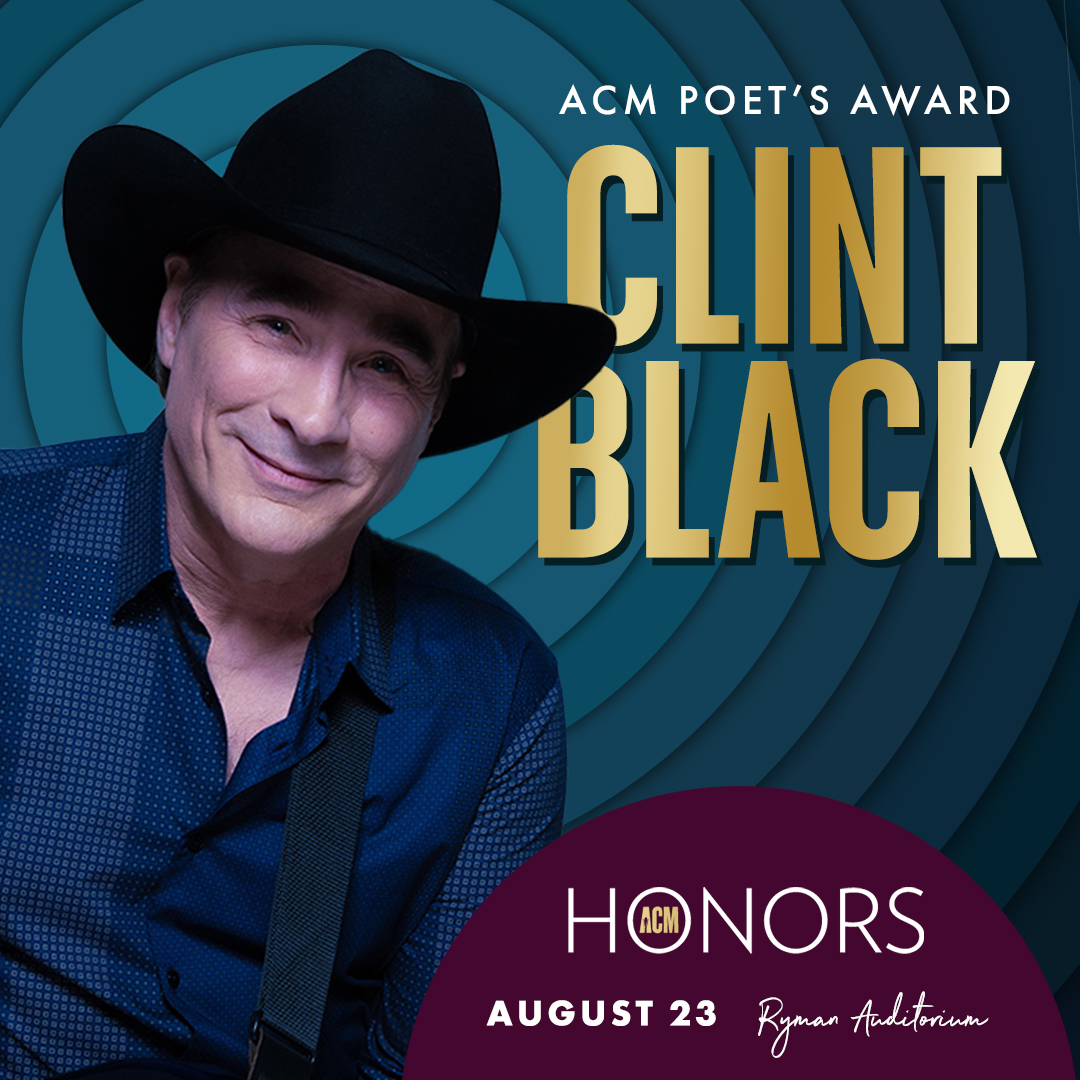 A songwriting powerhouse, ACM Poet's Award Honoree @Clint_Black has racked up 31 Top 10 hits, all of which he wrote or co-wrote, alongside 22 No. 1 singles throughout his career 🎵 Congrats Clint on a extraordinary Country Music legacy! #ACMhonors