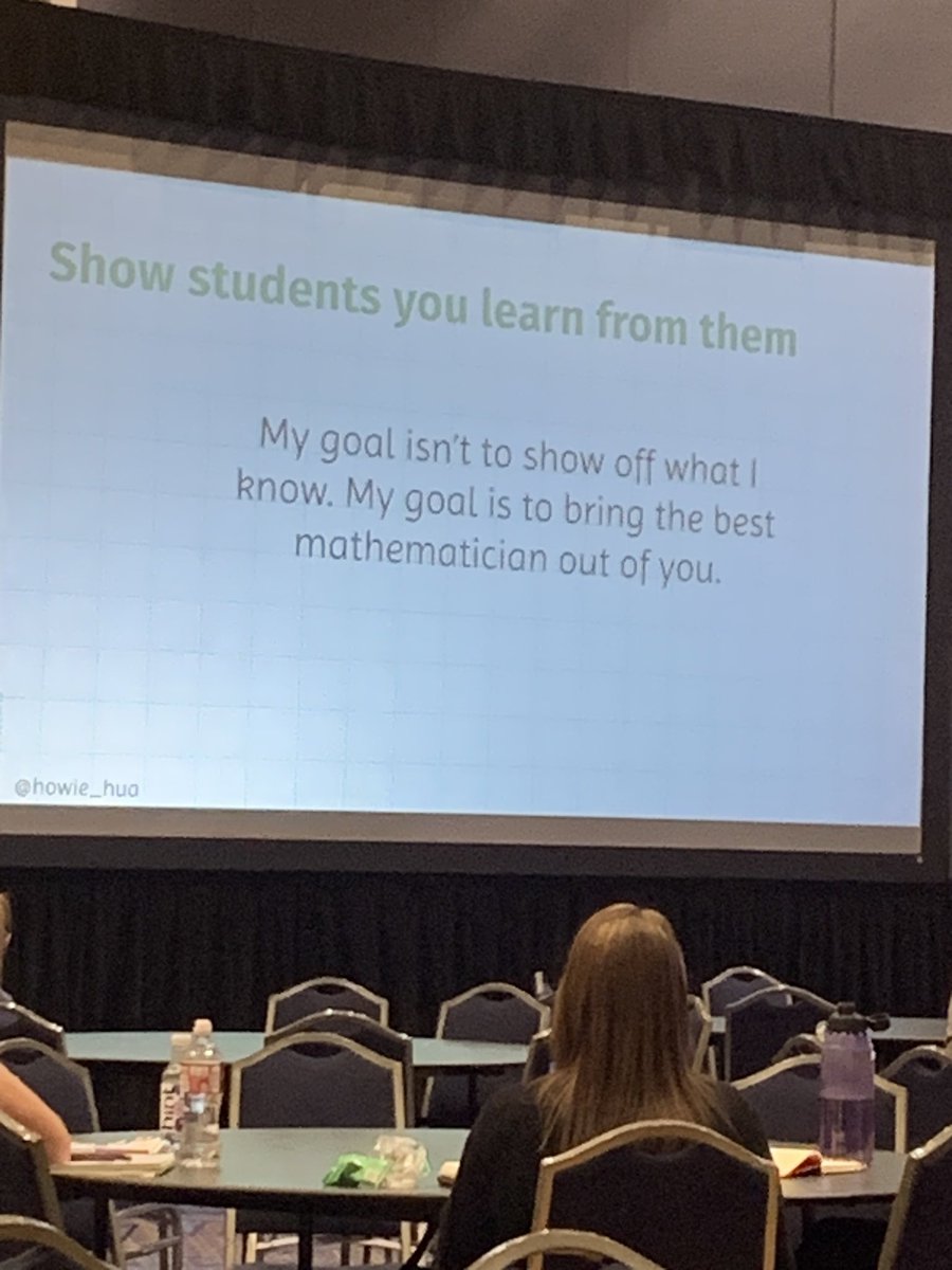 From <a href="/howie_hua/">Howie Hua</a> : 

“My goal isn’t to show off what I know. My goal is to bring the best mathematician out of you.” #CAMT23