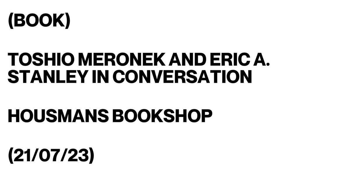 Next month, @HousmansBooks will host a conversation with @tmeronek and @Eric_A_Stanley to discuss their respective books MISS MAJOR SPEAKS and ATMOSPHERES OF VIOLENCE.

Find out more: bit.ly/3NrmKXn