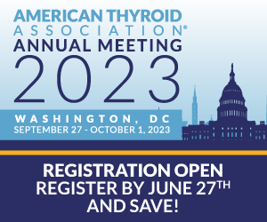 American Thyroid Association (@amthyroidassn) on Twitter photo Register today to save using the Early Bird registration rates for the <a href="/AmThyroidAssn/">American Thyroid Association</a> 2023 Annual Meeting & Centennial Celebration, Sept. 27- Oct. 1, in Washington, DC.
Register at: ow.ly/QYSi50OYqiO Register today to save using the Early Bird registration rates for the <a href="/AmThyroidAssn/">American Thyroid Association</a> 2023 Annual Meeting & Centennial Celebration, Sept. 27- Oct. 1, in Washington, DC.
Register at: ow.ly/QYSi50OYqiO