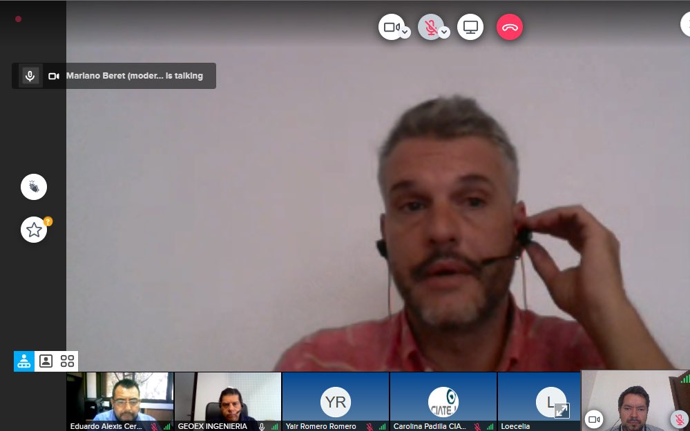 Nuestros socios <a href="/nanoberet/">Mariano Beret</a> <a href="/hidroilogico/">Marco Ramírez</a> <a href="/edparra5/">Eduardo Parra</a> conversando esta mañana sobre #huellahidrica y aguas virtuales 💧🔄