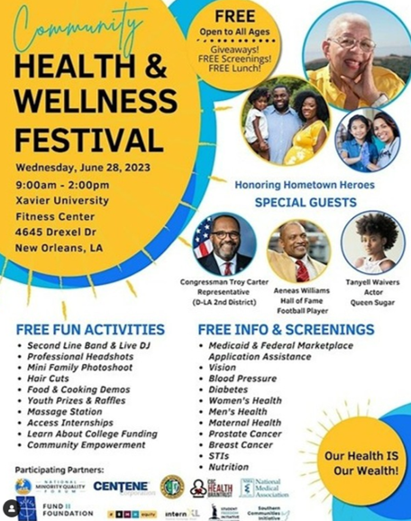 excelthinc's tweet image. Join us tomorrow at Xavier University for a health and wellness festival! Have some fun, enjoy free lunch and giveaways, and stop by our table for free health information and to learn about our services!

Register Here:
eventbrite.com/e/2023-communi…