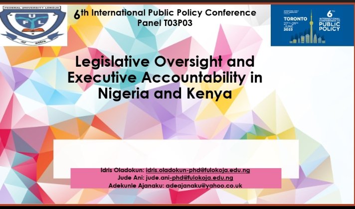 Excited to be presenting tomorrow @_IPPA_ #ICPP6 TO3PO3 on Legislative Oversight and Executive Accountability in Kenya and Nigeria with @JudDiamond 🤗