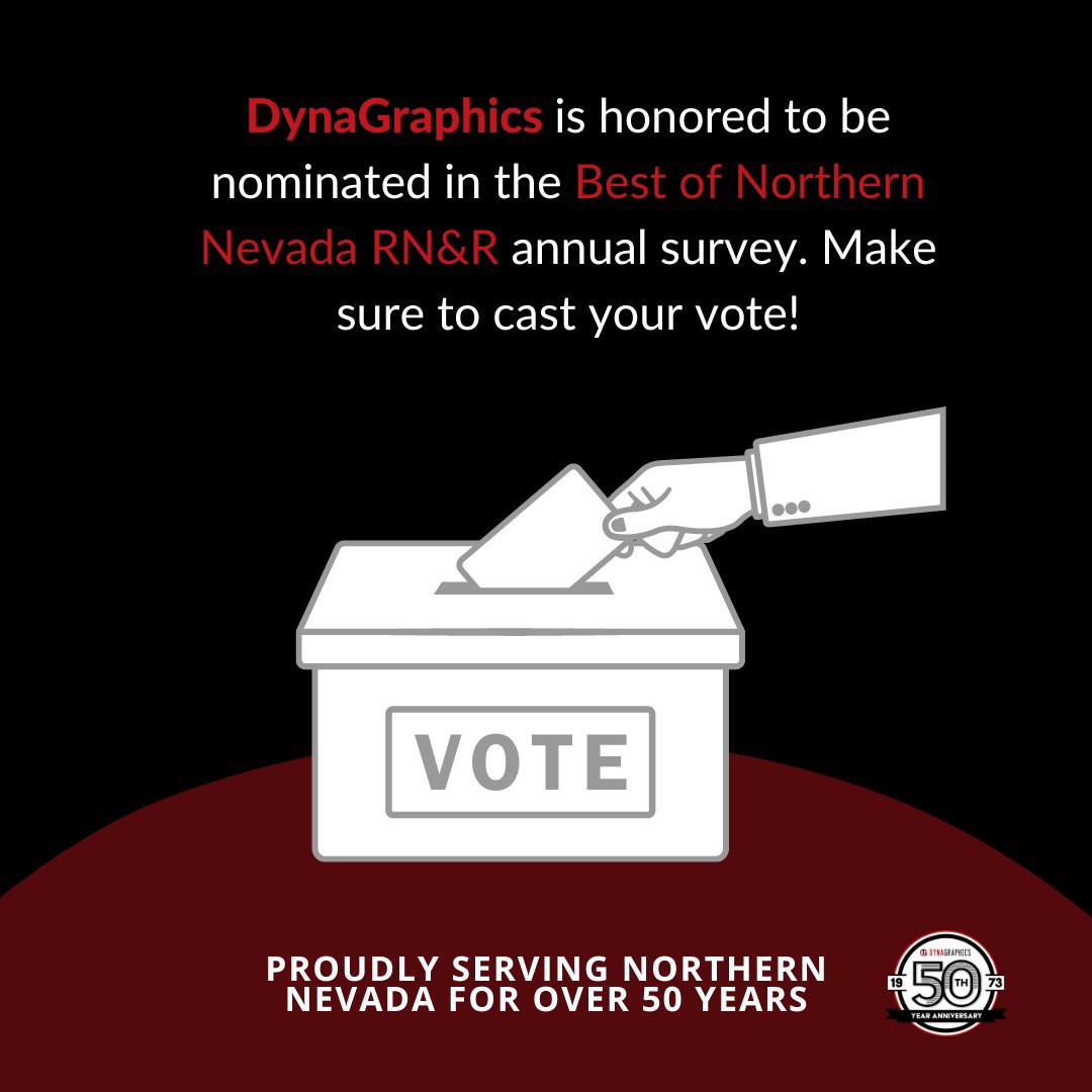 dgprinting's tweet photo. Please vote for DynaGraphics, as Reno’s best print shop!

The fine print:
You MUST vote for at least 10 categories, or your vote will not be counted. It shouldn’t take more than 5 minutes to make 10+ votes.

Voting ends July 23, 2023
 
https://t.co/dVE3xc99j1

#RenoProud #Print https://t.co/th7n8HximV