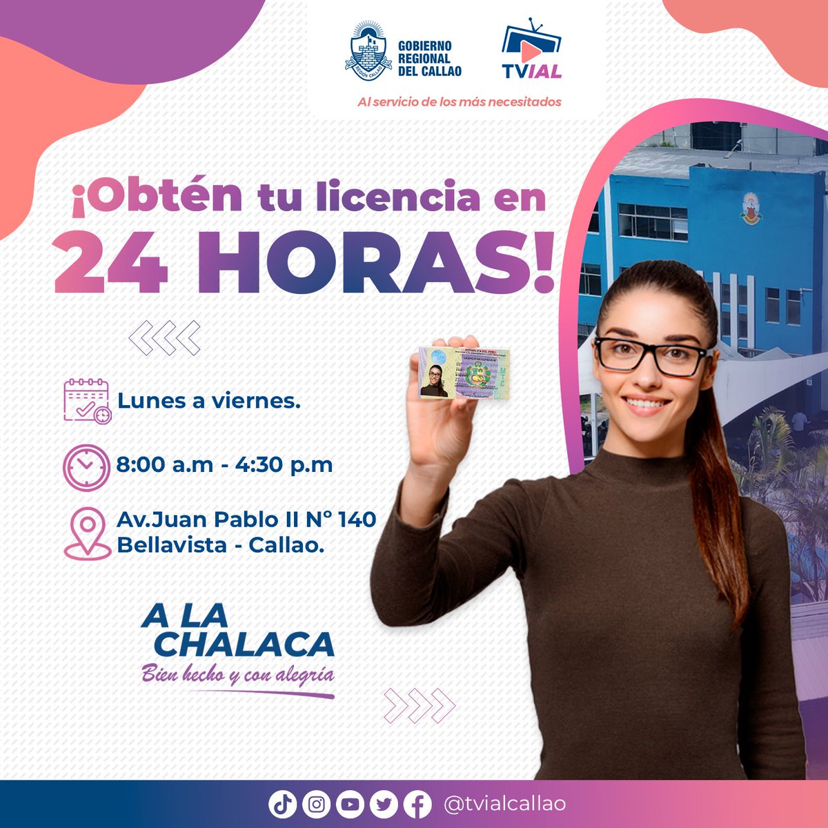 GRTyC_Callao's tweet photo. ☺️¡Obtén tu licencia de conducir en 24 hrs de forma rápida y sencilla ! 😎
Tramita tu licencia a la chalaca ¡Bien hecho y con alegría! 💁🏻♀️
¡Programa tu cita ahora mismo!
💁🏻♂️Link: https://t.co/YOt2RsuwzP
#tvial #goreCallao #peru #callao #gya
#gtyc #fya #gytc #licencia https://t.co/iW8fuX4EfT