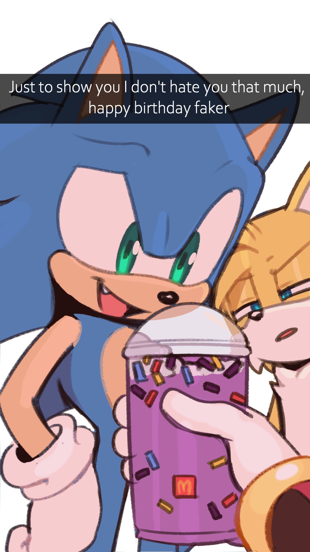 Me(cartoon girl): hahaha sonic ur face bro Sonic : shut up is just i never  know shadow puts on make up Shad…
