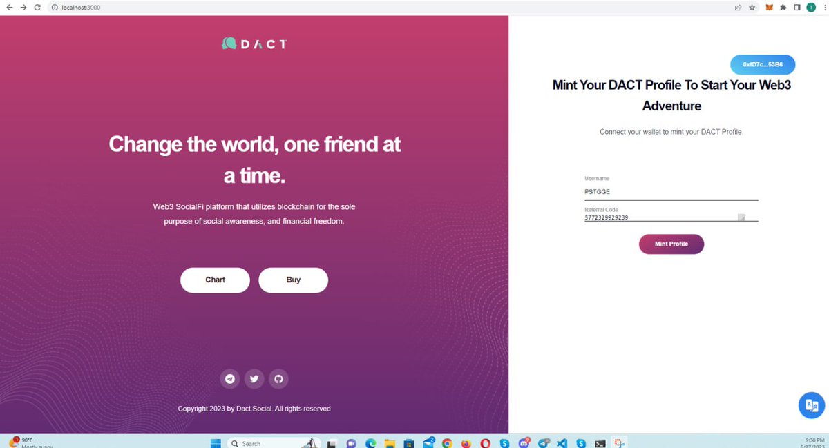 Dact Profile Minting Is Ready and Tested. Today will be Deployed Mainnet and start preparations for Mainnet Launch. #dact #socialmedia #decentralized