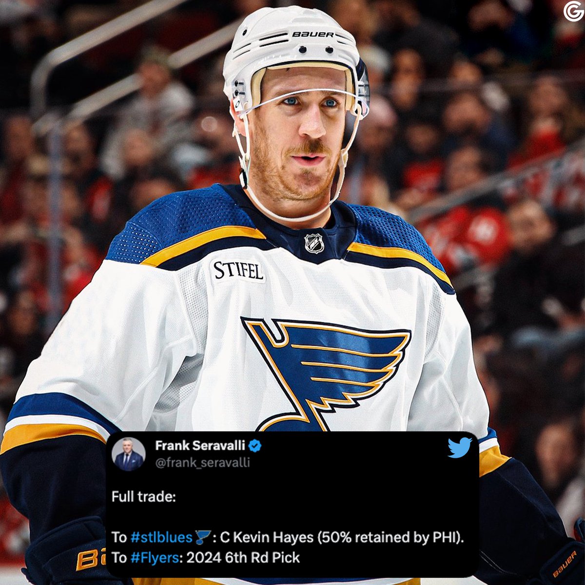 Kevin Hayes is a St. Louis Blue!

Hayes will carry a cap hit of 3.6M for the next 3 years and gives the Blues a much needed physical center and veteran locker room presence.

Hayes scored 18 goals and added 36 assists last year. For only a 6th I love this deal for the #stlblues