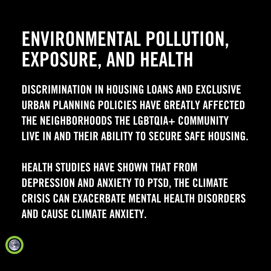 ClimateReality's tweet photo. It's #PrideMonth, and it's important to know how the #LGBTQIA+ community is impacted by climate and environmental injustice. Everyone deserves a safe and healthy environment, regardless of their sexual orientation or #genderidentity. That's why we need to #ActOnClimate now! https://t.co/FkYf3tDyXh