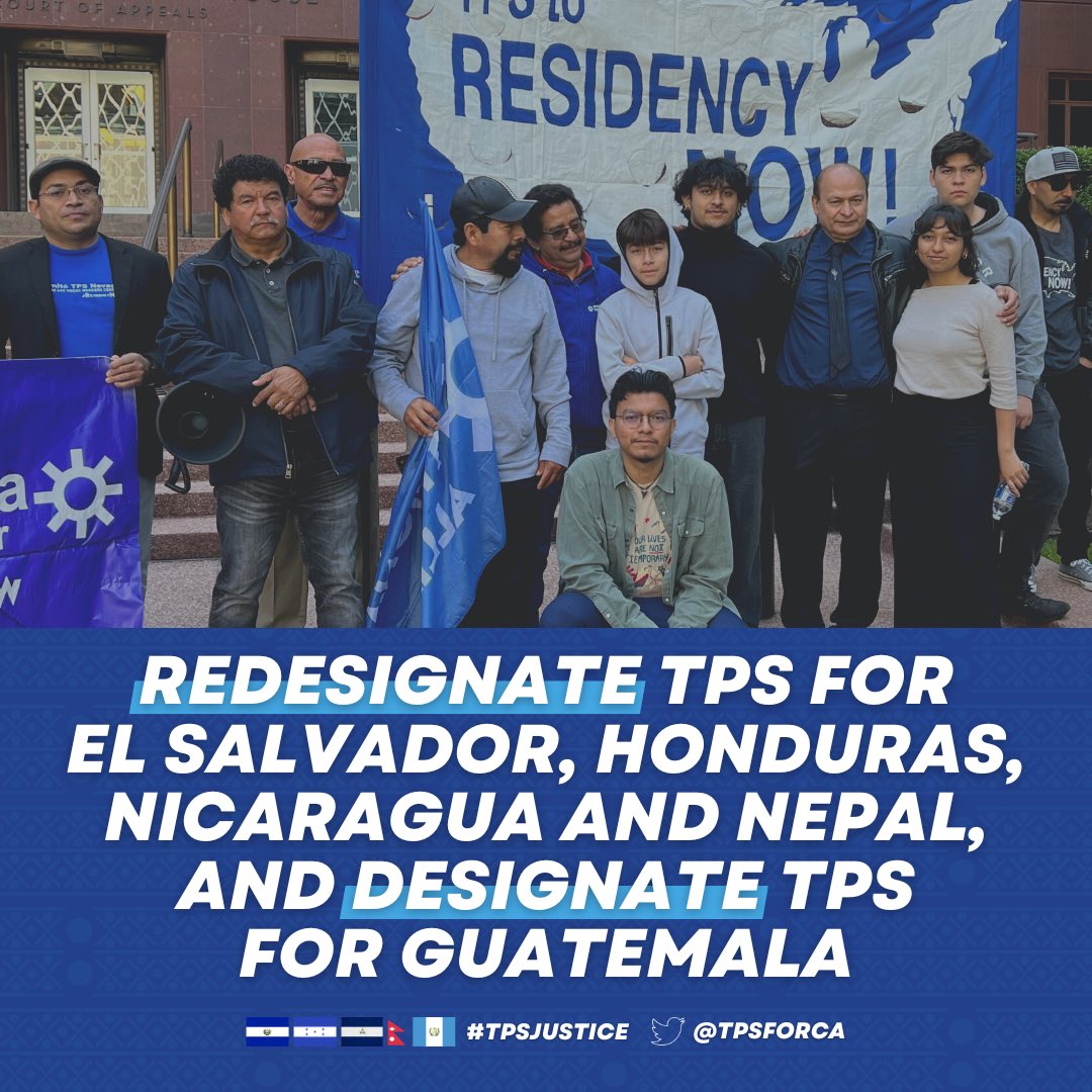 People with TPS holders El Salvador, Honduras, Nepal + Nicaragua are UNITED and working together for the same goal: no deportations, continue to live in the communities where they have deep roots, and have #TPSJustice prevail. Our friends and family members are #HereToStay!