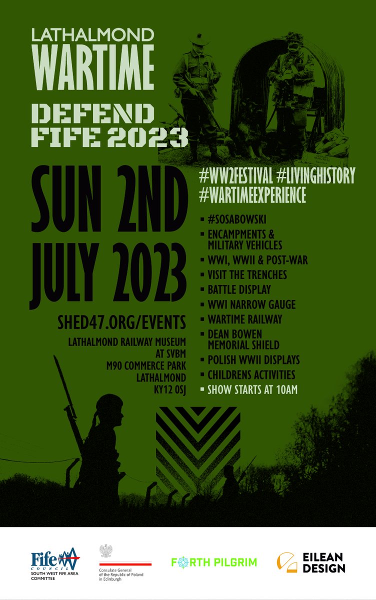 Shed47RRG's tweet photo. Lathalmond Wartime &amp; Defend Fife 2023 this Sunday, 2nd July, 1000-1600. Hope to see you there! https://t.co/2SlHnVQtve