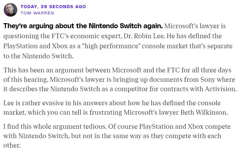 El juicio entre Microsoft y la FTC está siendo un esperpento: ¿Por qué hay tantas ganas de desplazar a Nintendo Switch de ser competidor directo con Sony y Xbox?