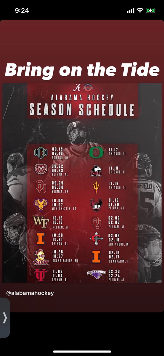WakeIceHockey's tweet photo. 🚨🚨 🚨BREAKING NEWS🚨🚨🚨 We’ll travel to @AlabamaHockey in October for the 1st meeting of these 2 teams in program history! #SkoDeacs https://t.co/kGqD3tPNBH
