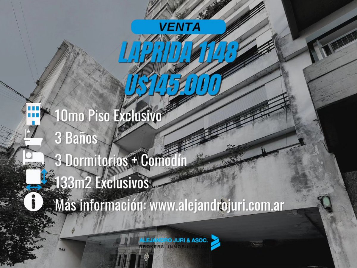 JuriBrokers's tweet photo. Laprida 1148 en Venta

🏢 Departamento piso exclusivo 
🛏 3 Dormitorios + Comodín
📐 124m² cubiertos
🚘 Cochera cubierta 
🧭 Orientación al este
📍 Rosario

Más información: https://t.co/DzFFNbwuNl

#Venta #rosarioinmuebles #inmobiliaria #inmuebles #realestate https://t.co/oBS0ZBC0bj