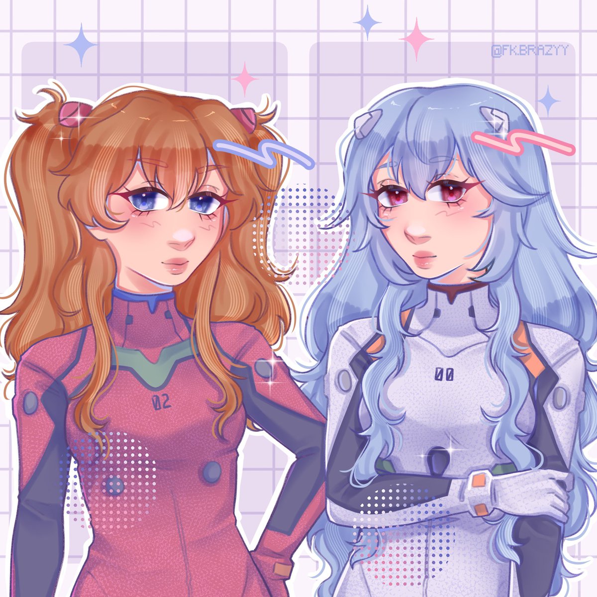 Rei and Asuka #art #artist #ArtistOnTwitter #evangelion #rei #asuka #artmoots