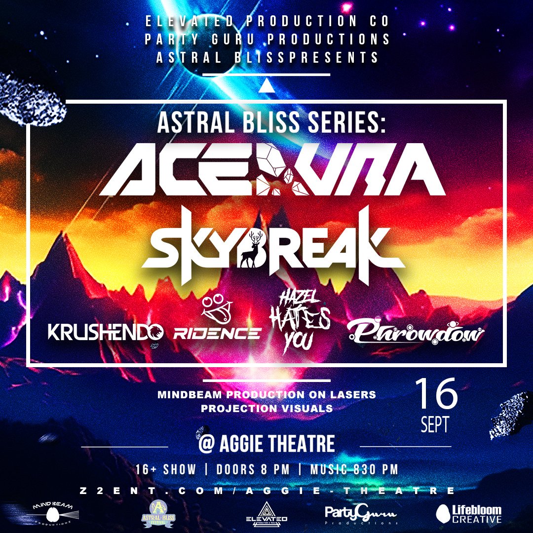 💣FORT COLLINS!💣
I am proud to announce 🌟Astral Bliss Series 🌟with Ace Aura /w Skybreak!!! These are some of my favorite producer/djs right now and I will be bringing out another huge production for this one!
#edm #dubstep #futurebass #fortcollins #colorbass #melodicdubstep