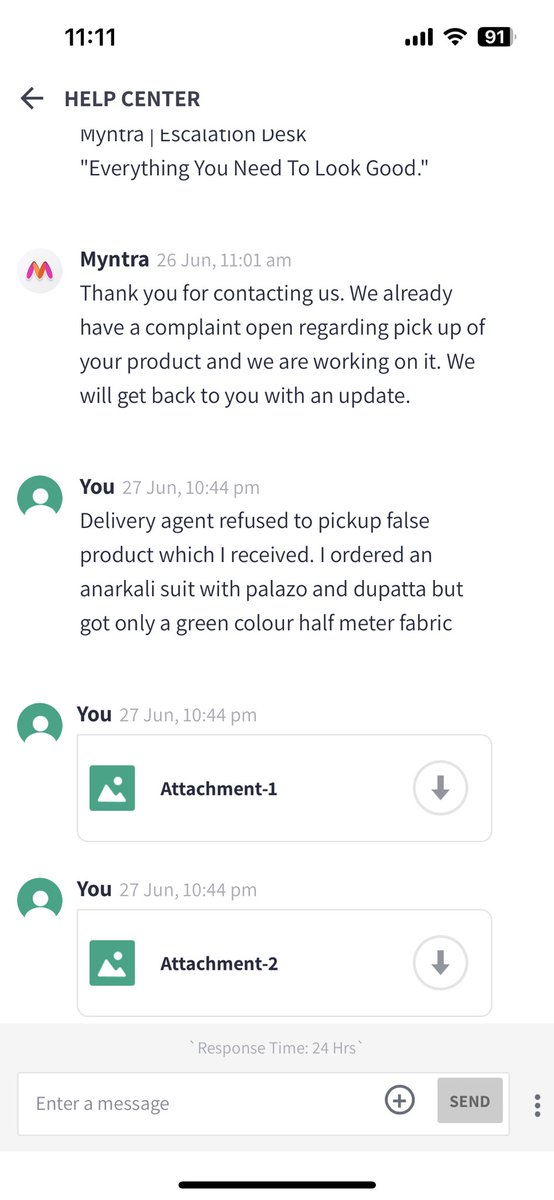 baisoya_deepu's tweet photo. @MyntraSupport @myntra Now what 27/06/2023 is already gone @myntra @MyntraSupport https://t.co/7F02djqVWV