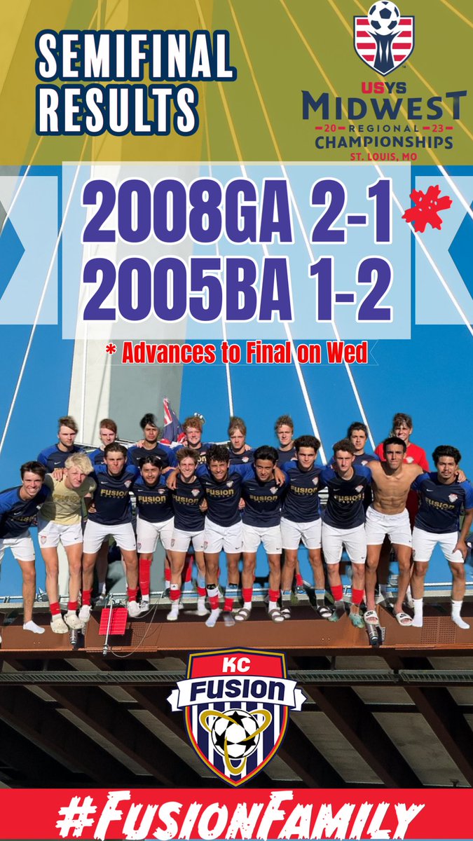 Congrats to the 05BA on a great run!
And…see you all again tomorrow for the 08GA’s shot at hardware. #FusionFamily <a href="/KSYouthSoccer/">Kansas Youth Soccer</a> #ROADtoFL