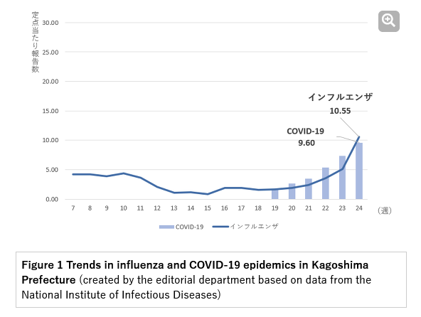 Japan: Trends in influenza and Covid-19 epidemics in Kagoshima Prefecture